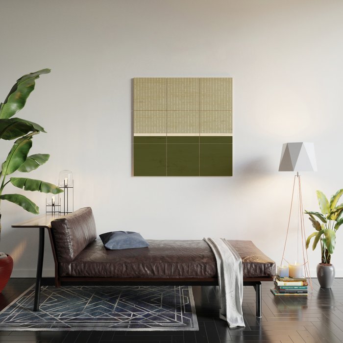 Linen Sage & Olive Wood Wall Art Gallery Image 2