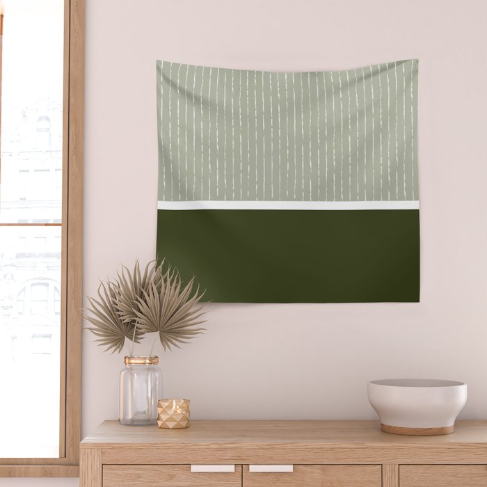 Linen Sage & Olive Wall Tapestry Gallery Image 2
