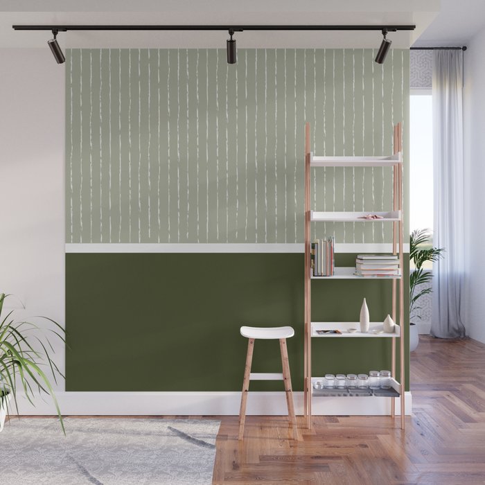 Linen Sage & Olive Wall Mural Gallery Image 1