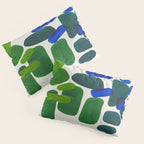 Minimalist Modern Mid Century Colorful Abstract Shapes Phthalo Blue Lime Green Gradient Overlapping Pillow Sham Gallery Image 3