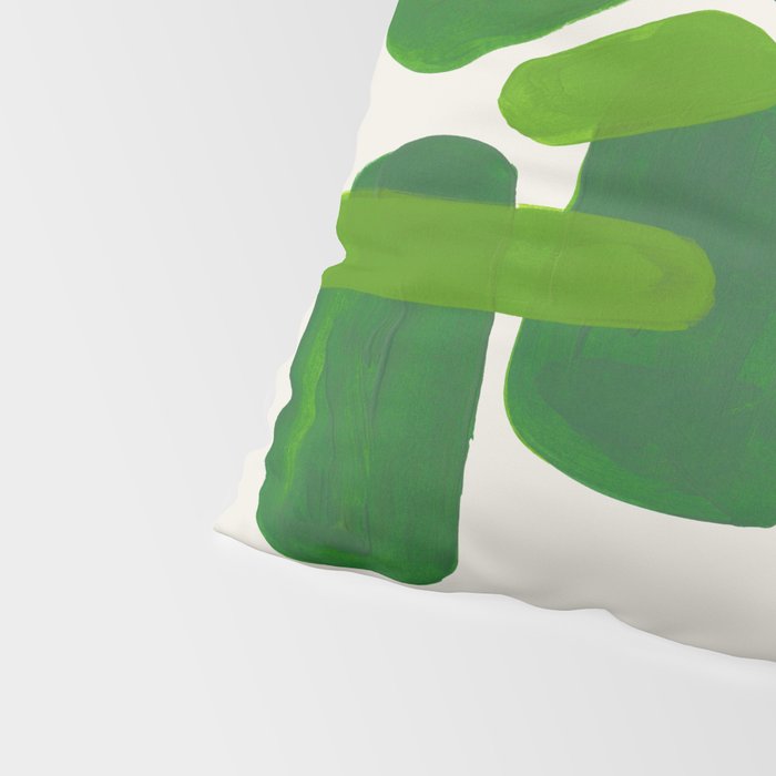 Minimalist Modern Mid Century Colorful Abstract Shapes Phthalo Blue Lime Green Gradient Overlapping Pillow Sham Gallery Image 4