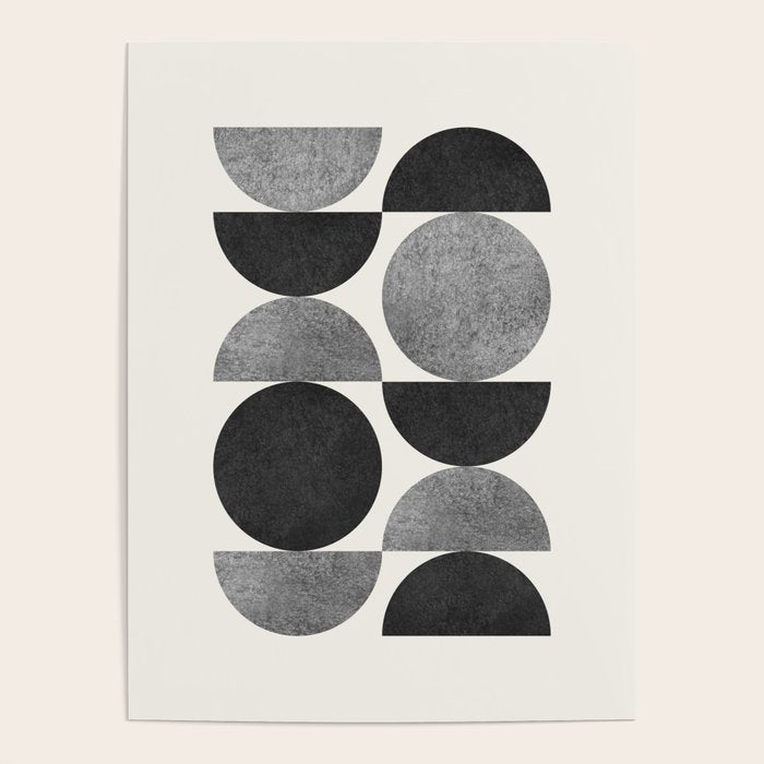Black grey retro Mid century modern Poster Gallery Image 1