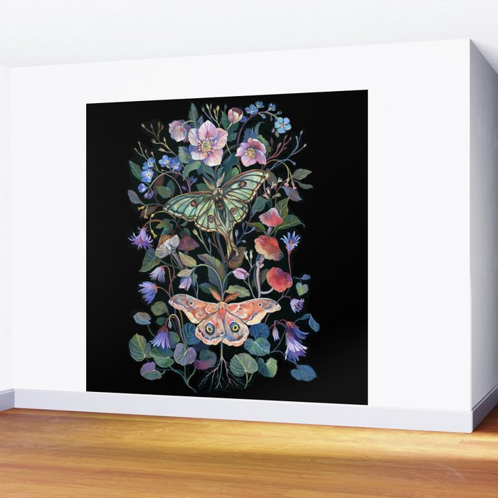 Moon Moth Mushroom Wall Mural Gallery Image 2