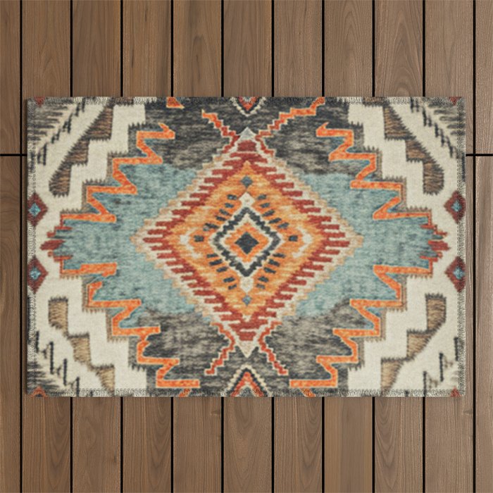 Southwestern Rustic Aesthetic Outdoor Rug Gallery Image 1