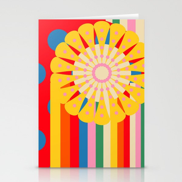 Bold Rainbow Sunflower, Circles, Girl and Pop Wave Stationery Card Gallery Image 2