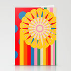 Bold Rainbow Sunflower, Circles, Girl and Pop Wave Stationery Card Gallery Image 2