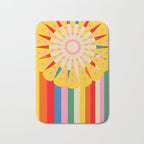 Bold Rainbow Sunflower, Circles, Girl and Pop Wave Bath Mat Gallery Image 1