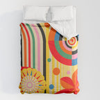 Bold Rainbow Sunflower, Circles, Girl and Pop Wave Comforter Gallery Image 6