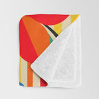 Bold Rainbow Sunflower, Circles, Girl and Pop Wave Throw Blanket Gallery Image 3