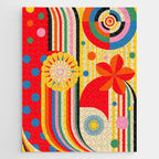 Bold Rainbow Sunflower, Circles, Girl and Pop Wave Jigsaw Puzzle Gallery Image 1