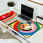 Bold Rainbow Sunflower, Circles, Girl and Pop Wave Desk Mat Gallery Image 2