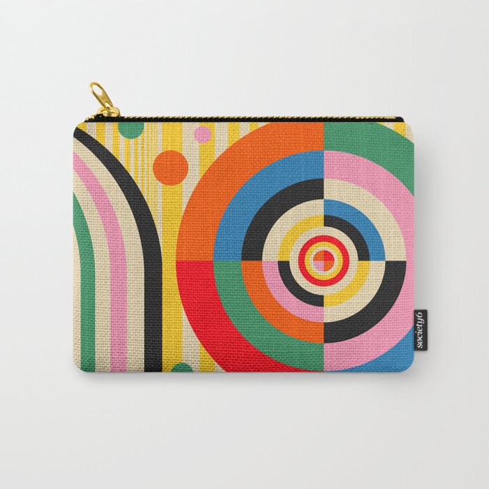 Bold Rainbow Sunflower, Circles, Girl and Pop Wave Carry All Pouch Gallery Image 1