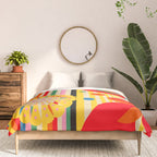 Bold Rainbow Sunflower, Circles, Girl and Pop Wave Comforter Gallery Image 3
