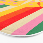 Bold Rainbow Sunflower, Circles, Girl and Pop Wave Bath Mat Gallery Image 3