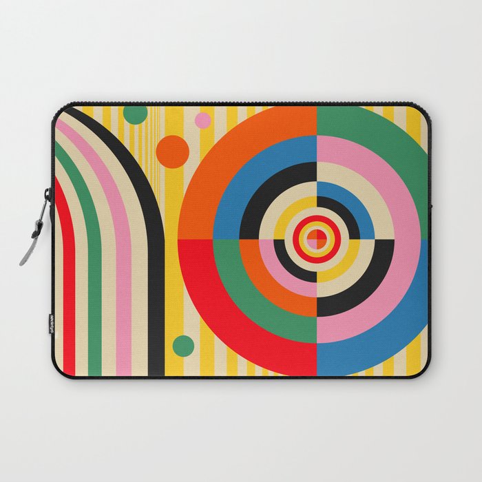 Bold Rainbow Sunflower, Circles, Girl and Pop Wave Laptop Sleeve Gallery Image 1