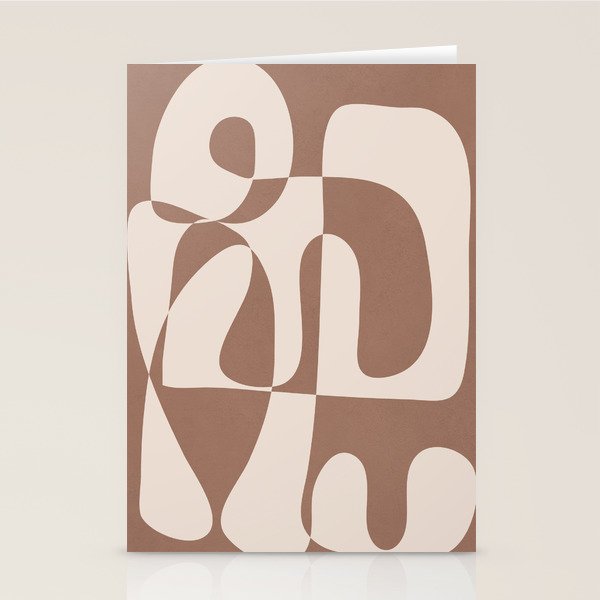 Mocha Modern Abstract 1 Stationery Card Gallery Image 1