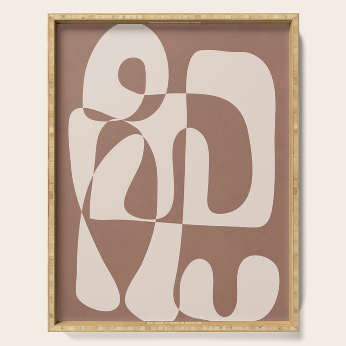 Mocha Modern Abstract 1 Serving Tray Gallery Image 1