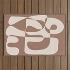 Mocha Modern Abstract 1 Outdoor Rug Gallery Image 1