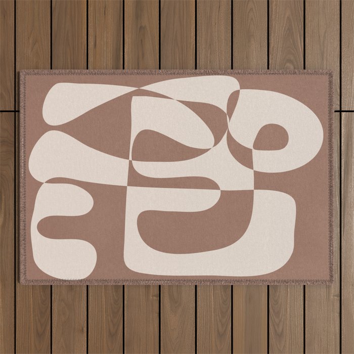 Mocha Modern Abstract 1 Outdoor Rug Gallery Image 1