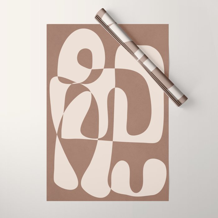 Mocha Modern Abstract 1 Wrapping Paper Gallery Image 1