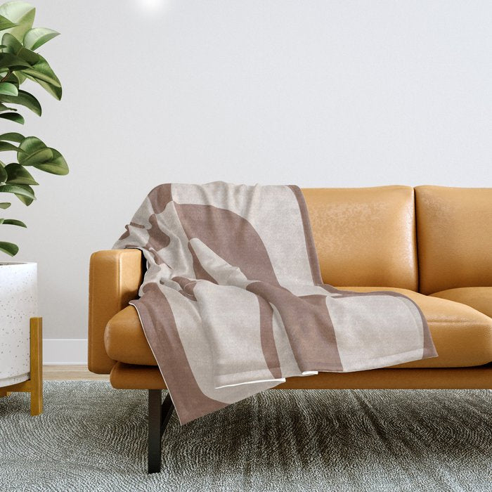 Mocha Modern Abstract 1 Throw Blanket Gallery Image 1