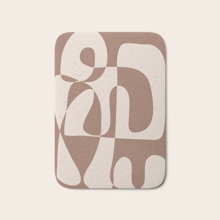 Mocha Modern Abstract 1 Bath Mat Gallery Image 1