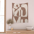 Mocha Modern Abstract 1 Wall Tapestry Gallery Image 2