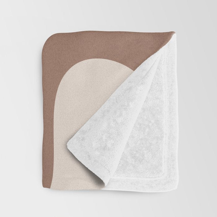 Mocha Modern Abstract 1 Throw Blanket Gallery Image 3