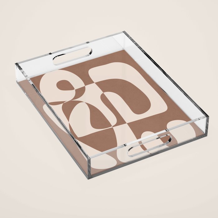 Mocha Modern Abstract 1 Acrylic Tray Gallery Image 1