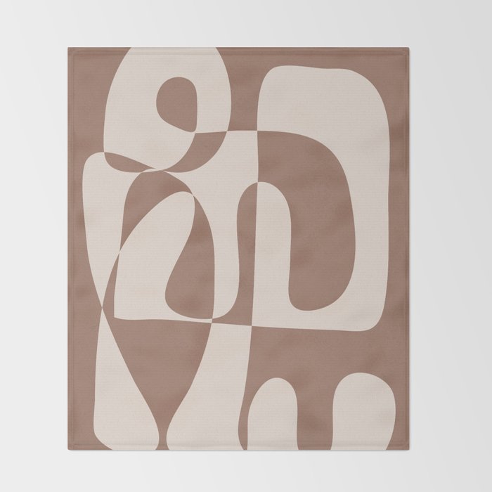 Mocha Modern Abstract 1 Throw Blanket Gallery Image 2