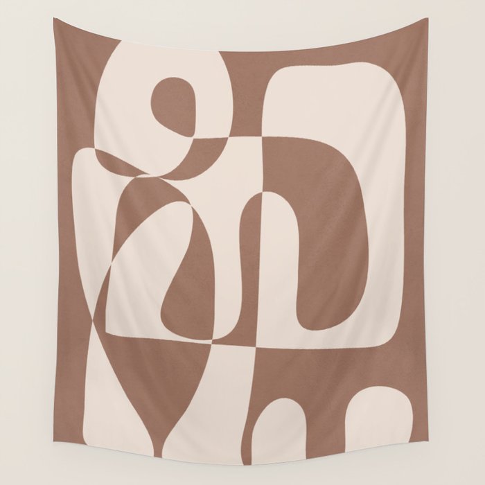 Mocha Modern Abstract 1 Wall Tapestry Gallery Image 4