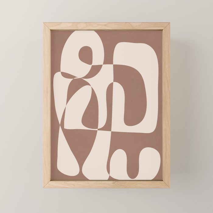 Mocha Modern Abstract 1 Mini Art Print Gallery Image 1