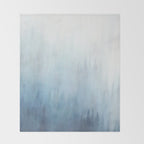 Abstract Blue Ombre Misty Forest Throw Blanket Gallery Image 2