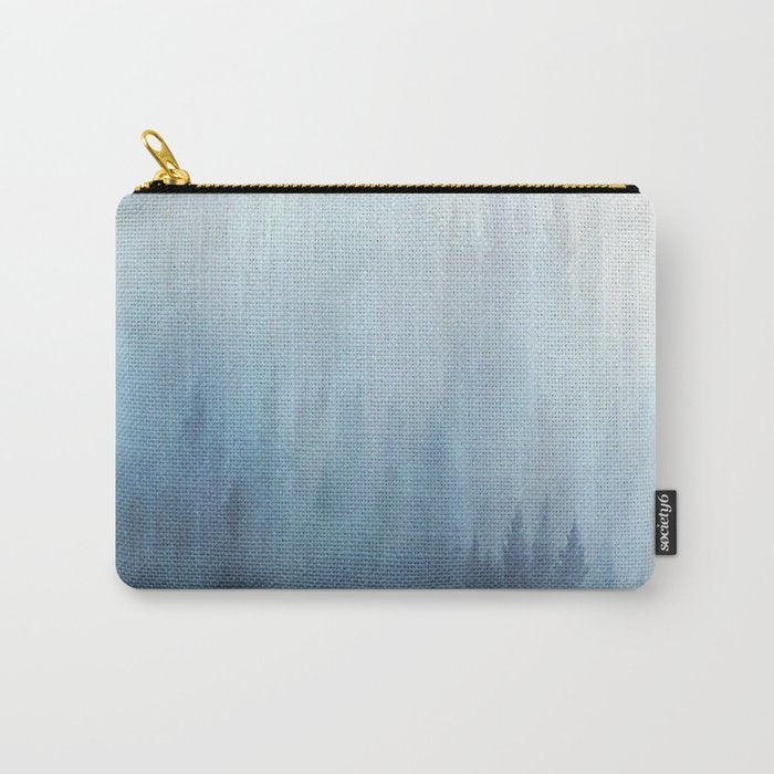 Abstract Blue Ombre Misty Forest Carry All Pouch Gallery Image 1
