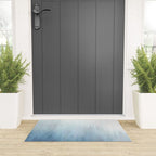 Abstract Blue Ombre Misty Forest Welcome Mat Gallery Image 3