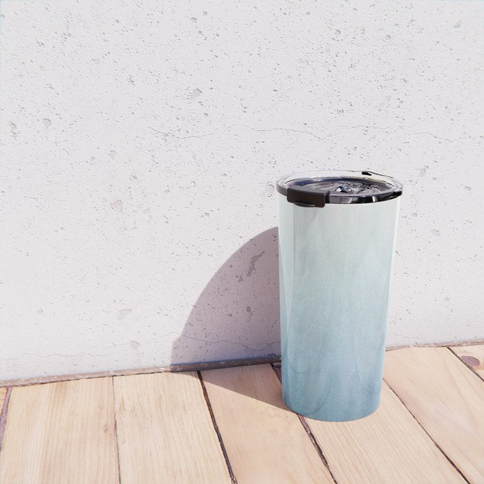 Abstract Blue Ombre Misty Forest Travel Mug Gallery Image 4