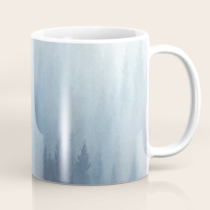 Abstract Blue Ombre Misty Forest Coffee Mug Gallery Image 1