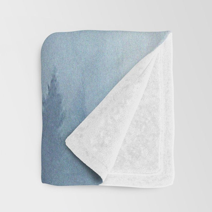 Abstract Blue Ombre Misty Forest Throw Blanket Gallery Image 3