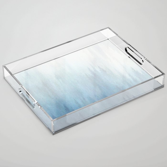 Abstract Blue Ombre Misty Forest Acrylic Tray Gallery Image 1