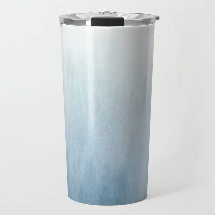 Abstract Blue Ombre Misty Forest Travel Mug Gallery Image 1
