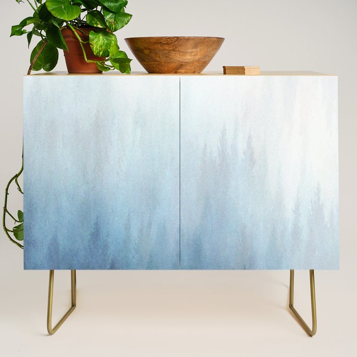 Abstract Blue Ombre Misty Forest Credenza Gallery Image 1