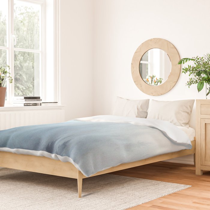 Abstract Blue Ombre Misty Forest Duvet Cover Gallery Image 2