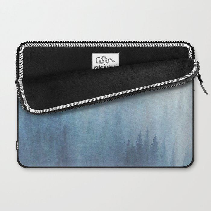 Abstract Blue Ombre Misty Forest Laptop Sleeve Gallery Image 2