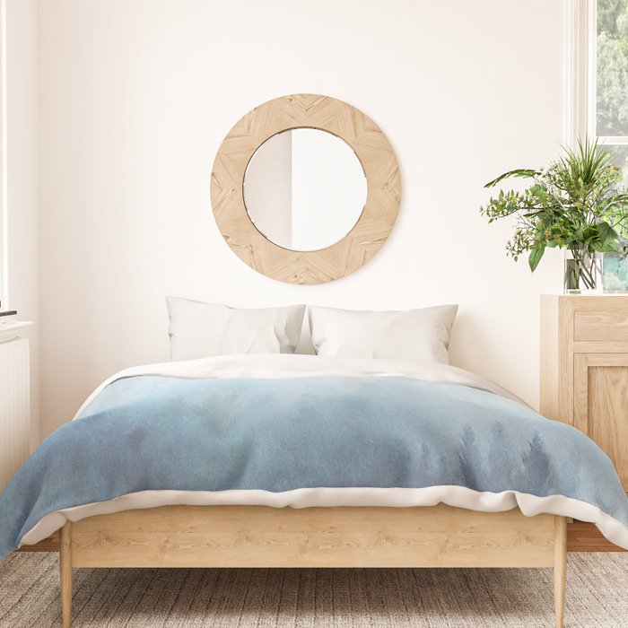Abstract Blue Ombre Misty Forest Duvet Cover Gallery Image 3