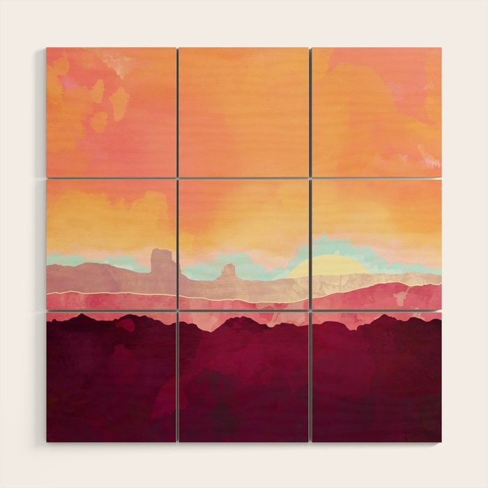 Scarlet Desert Wood Wall Art Gallery Image 1