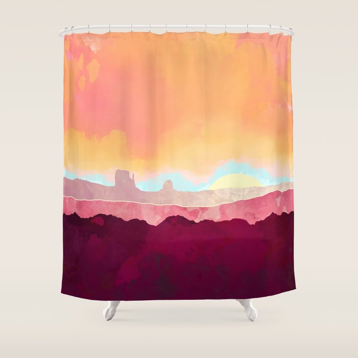Scarlet Desert Shower Curtain Gallery Image 1