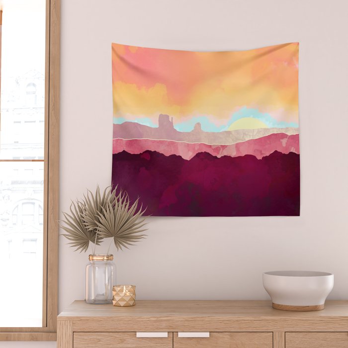 Scarlet Desert Wall Tapestry Gallery Image 2