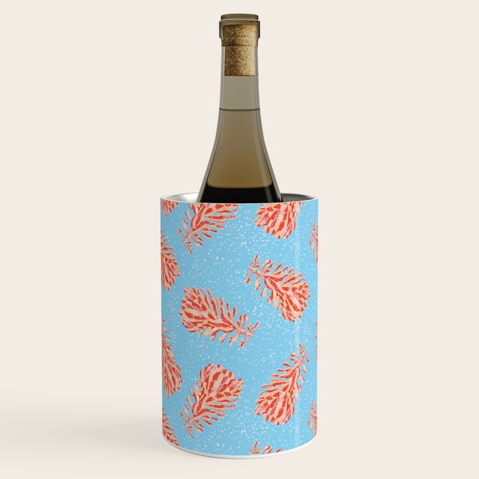 Dancing Pinecones in Light Blue & Red Wine Chiller Gallery Image 1