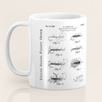 Fly Fishing Patent - Fisherman Art - Black Chalkboard Coffee Mug Gallery Image 3