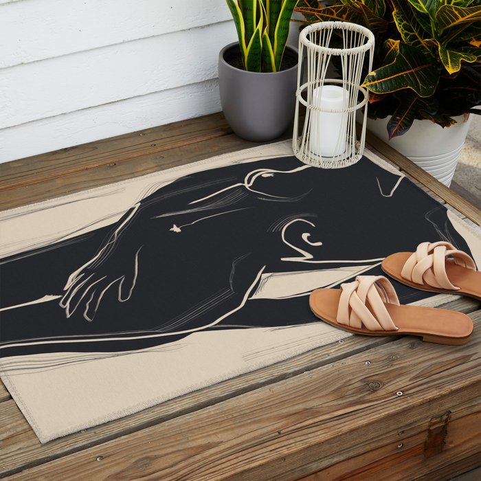 Abstract Art Nude 5 Outdoor Rug Gallery Image 2